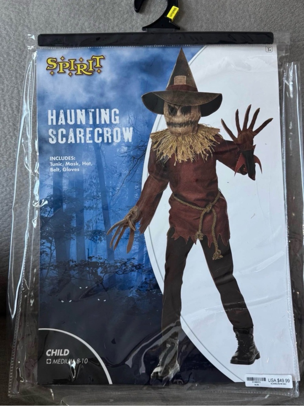 Spirit Halloween Haunting Scarecrow Kids Costume - Brown, Tan